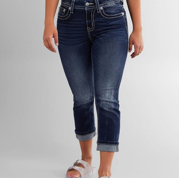 Miss Me Jeans Skinny Leg Capri Flap Pocket Size 26 - Picture 9 of 12